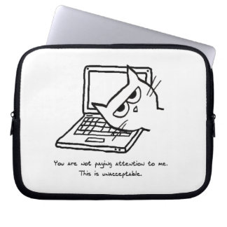 Angry Cat vraagt aandacht - Grappig laptophoes Laptop Sleeve