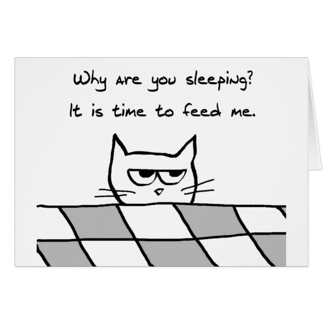 Angry Cat wil je uit bed (Voorkant Horizontaal)