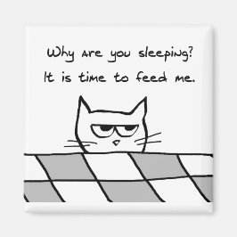 Angry Cat wil je uit bed Magneet