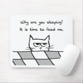Angry Cat wil je uit bed Muismat (Met muis)