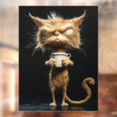 Angry Cat Window Cling Raamsticker (Vel 2)