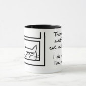 Angry Cat ziet nog een kat - Funny Coffee Mok (Midden)
