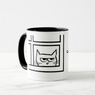 Angry Cat ziet nog een kat - Funny Coffee Mok