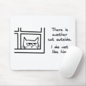 Angry Cat ziet nog een kat - grappige Muismat (Met muis)