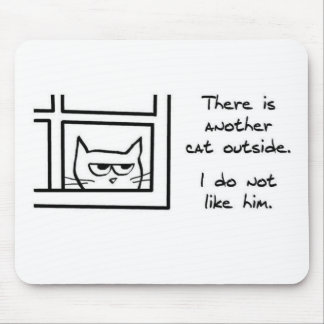 Angry Cat ziet nog een kat - grappige Muismat