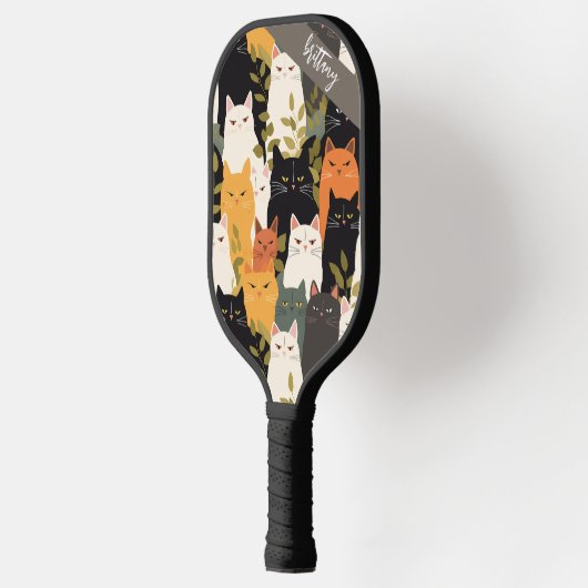 Angry Cats Patroon Modern Monogram Pickleball Paddle (Links)