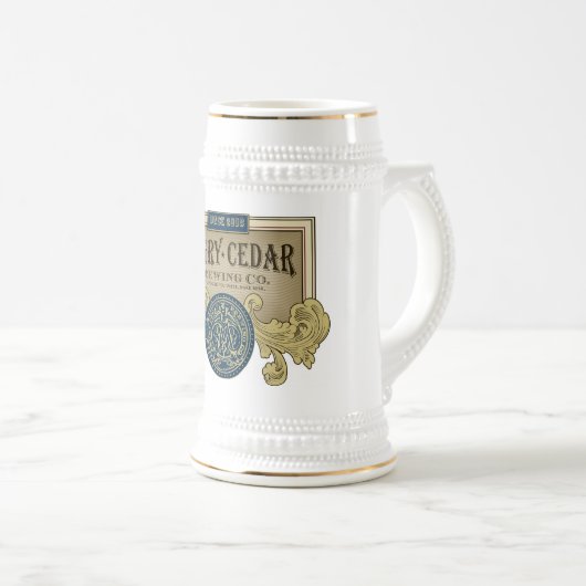 Angry Cedar Stein Bierpul (Voorkant rechts)