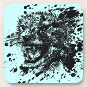 Angry Cheetah in Black Splash Pick Your Background Onderzetter (Voorkant)