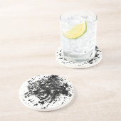 Angry Cheetah in Black Splash Pick Your Background Zandsteen Onderzetter (Zijkant)