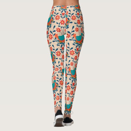 Angry Chicken Floral Leggings (Achterkant)