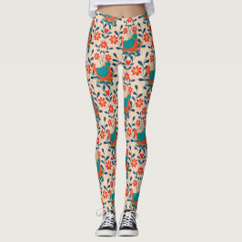 Angry Chicken Floral Leggings