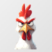 Angry Chicken Raamsticker (Vel)