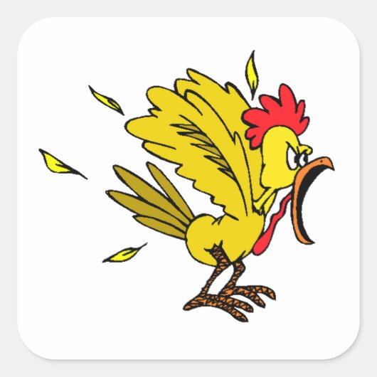 Angry Chicken Vierkante Sticker (Voorkant)