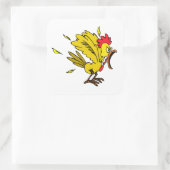 Angry Chicken Vierkante Sticker (Tas)