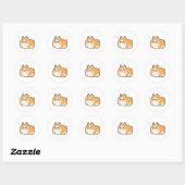 Angry Chonk Shibe Ronde Sticker (Vel)