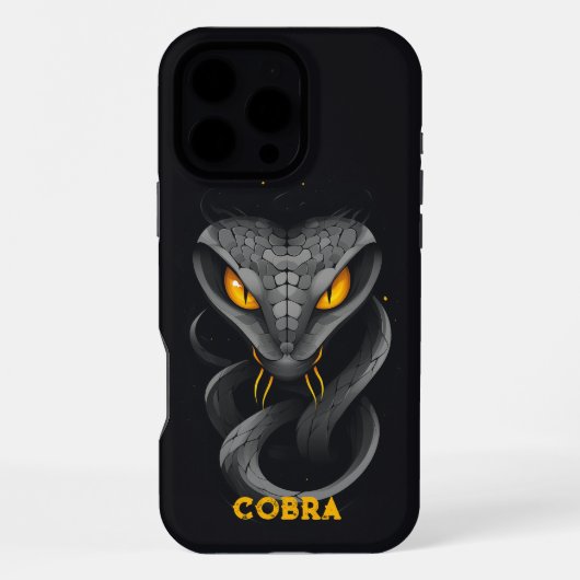 Angry Cobra Black iPhone Hoesje (Achterkant)
