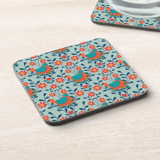 Angry Colorful Chicken Bier Onderzetter (Linkerzijde)