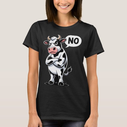 Angry Cow No - Funny Cow Lover Dairy Farmer T-shirt (Voorkant)