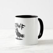 Angry Crow “F-CAW-F” – Edgy Cartoon Bird Design Mok (Voorkant rechts)