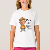 Angry Cute Boy Cartoon T-Shirt – Funny Grumpy Mood (Voorkant)