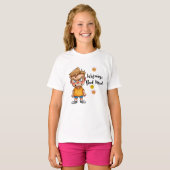 Angry Cute Boy Cartoon T-Shirt – Funny Grumpy Mood (Voorkant volledig)