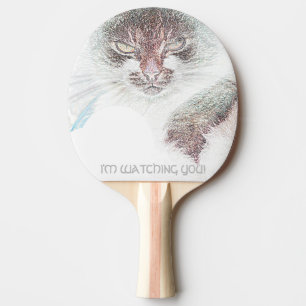 Angry Cute Cate Face die je kijkt Tafeltennisbatje