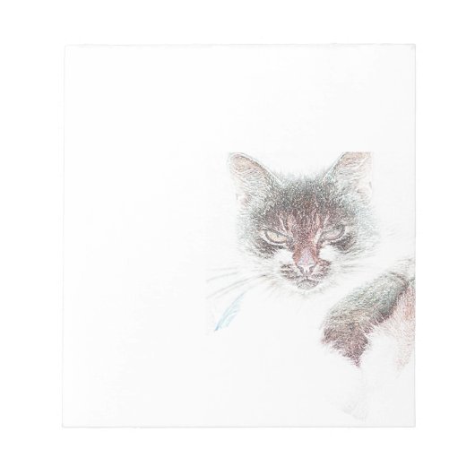 Angry Cute Cate Face Sketch Notitieblok (Voorkant)