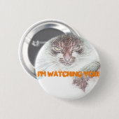 Angry Cute Cate Face Sketch Ronde Button 5,7 Cm (Voorkant /achterkant)