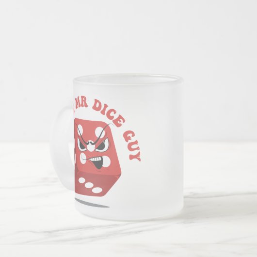 Angry Dice Craps Speler Pun Matglas Koffiemok (Voorkant links)