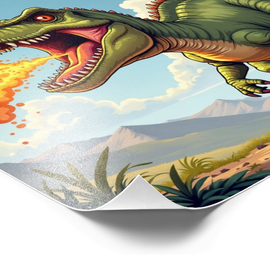 Angry Dinosaur Foto Afdruk (Hoek)