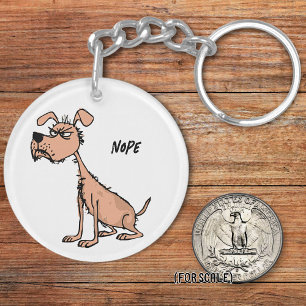 Angry Dog Tekening Sarcastische Zin Zak Charm Sleutelhanger