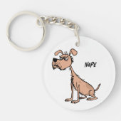 Angry Dog Tekening Sarcastische Zin Zak Charm Sleutelhanger (Voorkant)