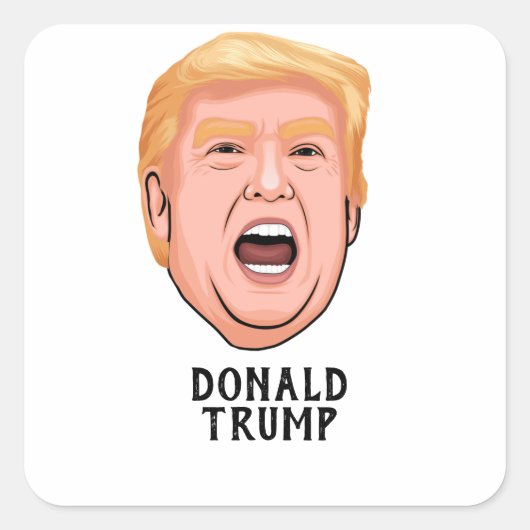 ANGRY DONALD TRUMP CUSTOM VIERKANTE STICKER (Voorkant)