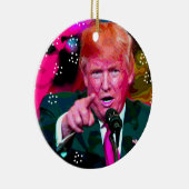 Angry Donald Trump "Fake News" kerstversiering Keramisch Ornament (Rechts)