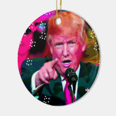 Angry Donald Trump "Fake News" kerstversiering Keramisch Ornament (Links)