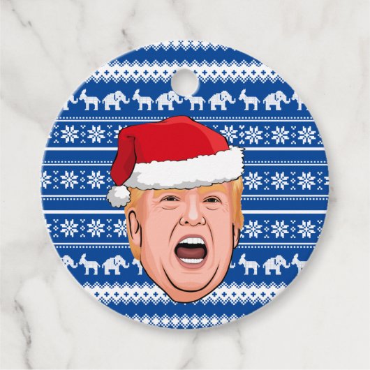 Angry Donald Trump Kerstmis Bedankjes Labels (Voorkant)