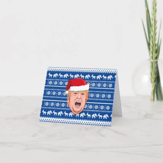 Angry Donald Trump Kerstmis Bedankkaart (Voorkant)