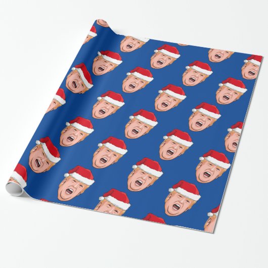 Angry Donald Trump Kerstmis Cadeaupapier (Uitgerold)