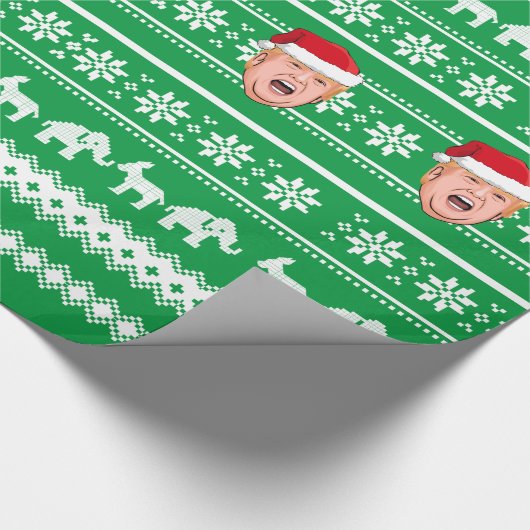 Angry Donald Trump Kerstmis Cadeaupapier (Hoek)