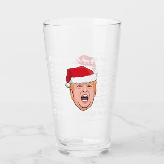 Angry Donald Trump Kerstmis Glas (Achterkant)