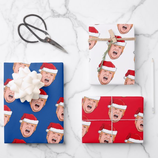 Angry Donald Trump Kerstmis Inpakpapier Vel (Voorkant)