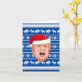 Angry Donald Trump Kerstmis Kaart (Gele Bloem)