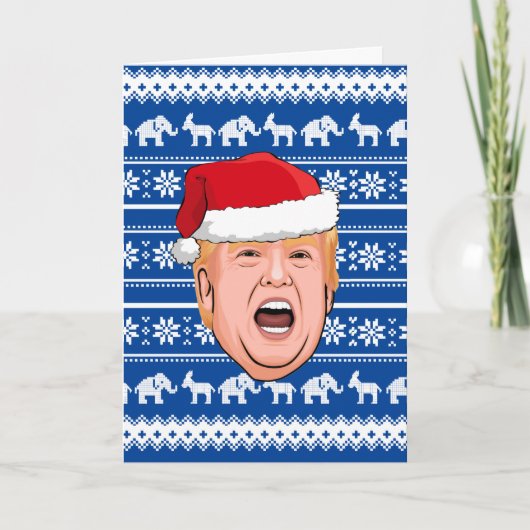 Angry Donald Trump Kerstmis Kaart (Voorkant)