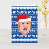 Angry Donald Trump Kerstmis Kaart (Gele Bloem)
