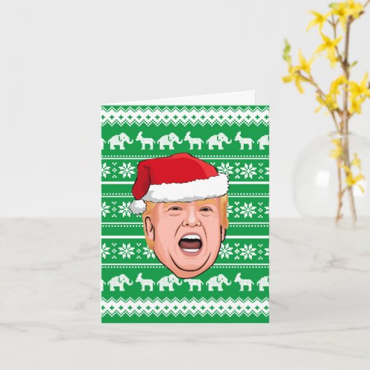 Angry Donald Trump Kerstmis Kaart (Gele Bloem)