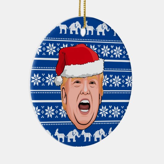 Angry Donald Trump Kerstmis Keramisch Ornament (Rechts)