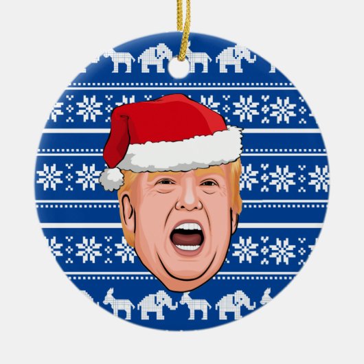Angry Donald Trump Kerstmis Keramisch Ornament (Voorkant)