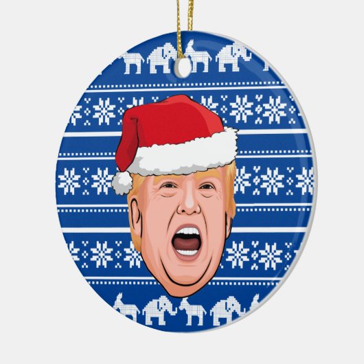 Angry Donald Trump Kerstmis Keramisch Ornament (Links)