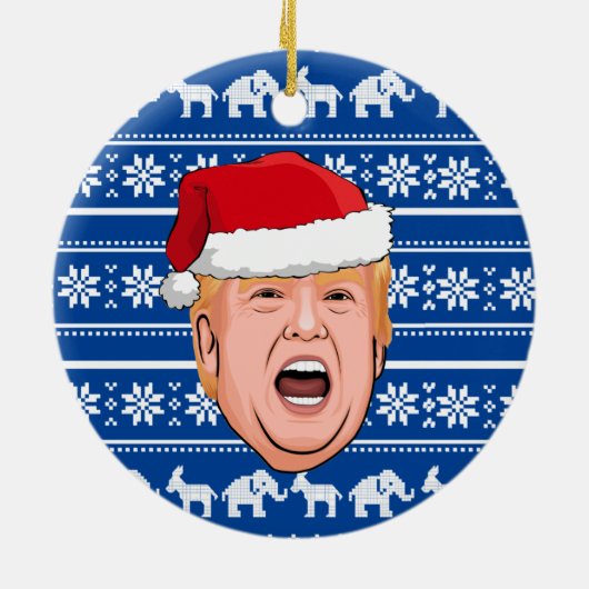 Angry Donald Trump Kerstmis Keramisch Ornament (Achterkant)