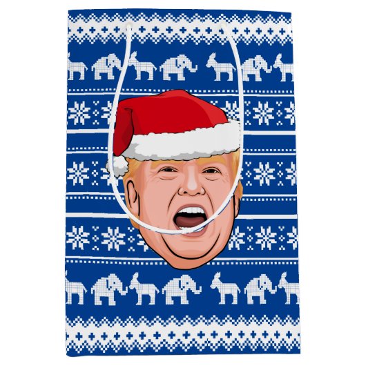 Angry Donald Trump Kerstmis Medium Cadeauzakje (Voorkant)